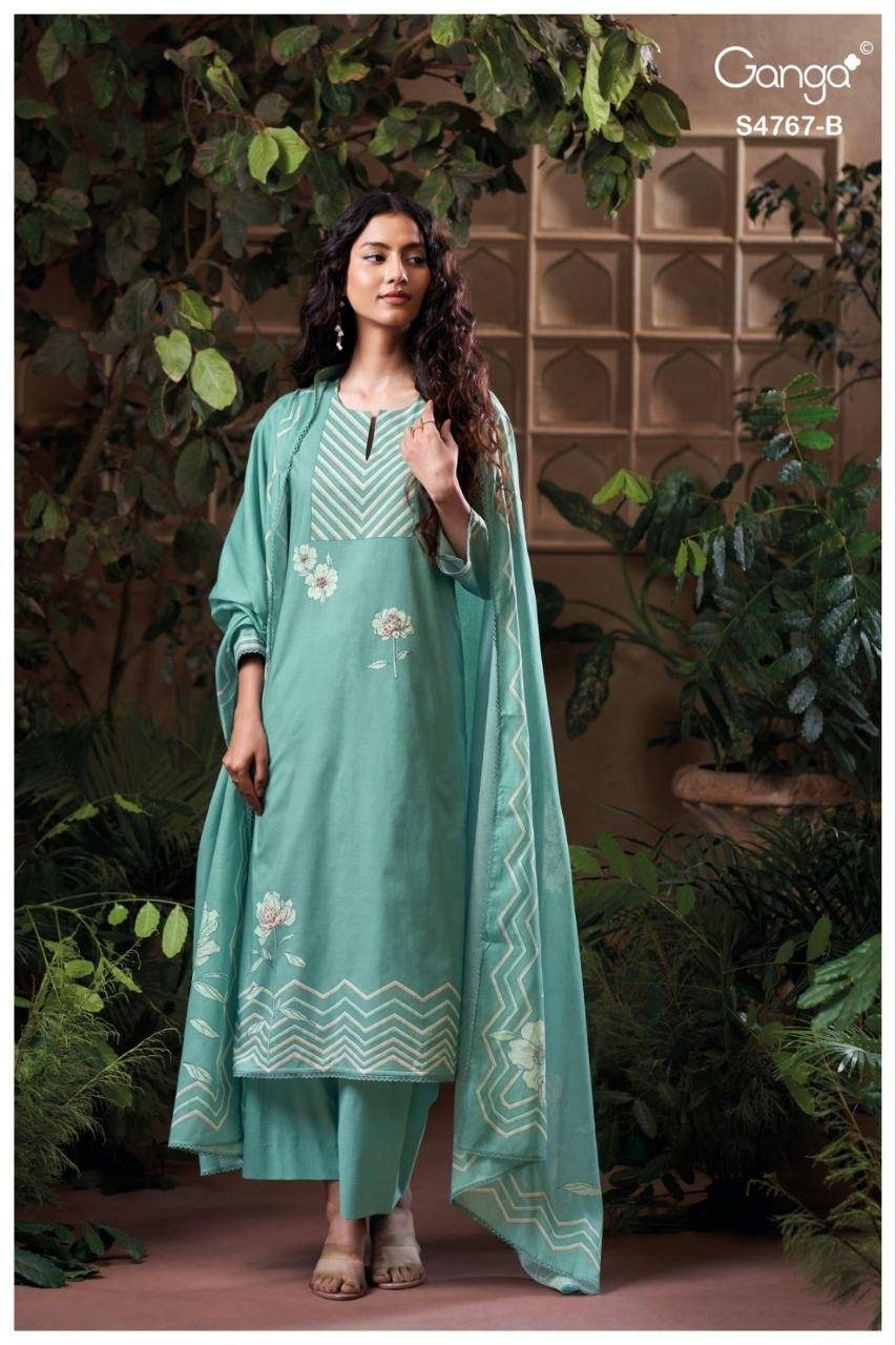 DIRELIA 4767 By Ganga Fashion 4767A To 4767D Series Beautiful Festive Suits Colorful Stylish Fancy Casual Wear Premium cottonDresses At Wholesale Price